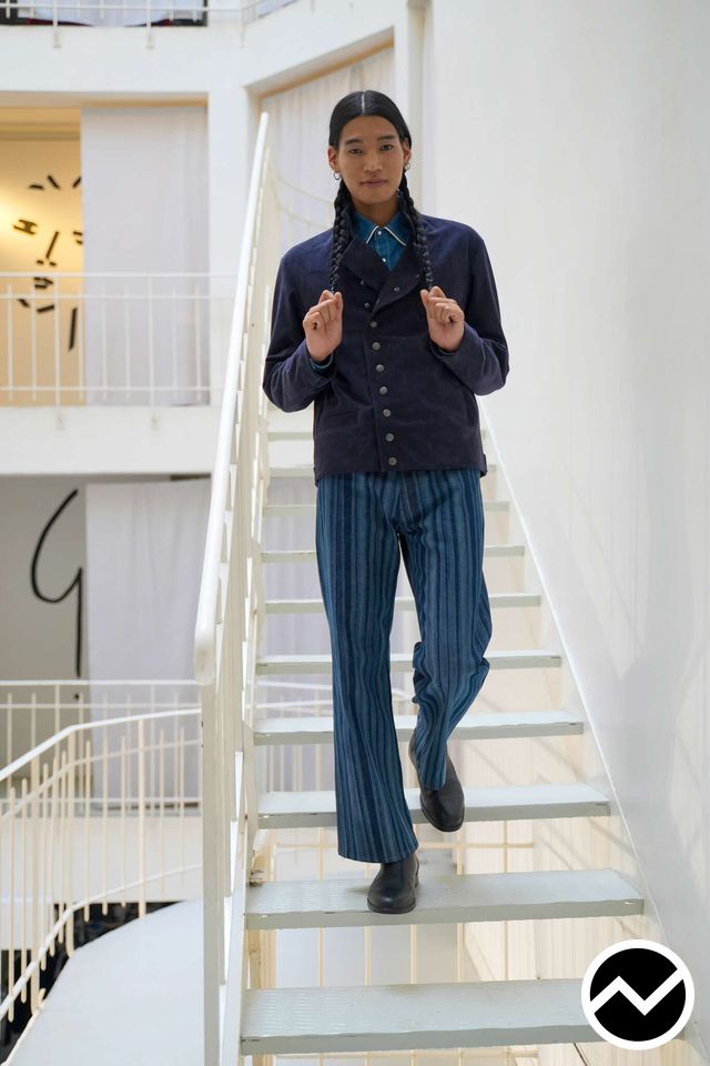 Agnes B, SS27 menswear, Midnight Blue, look 13