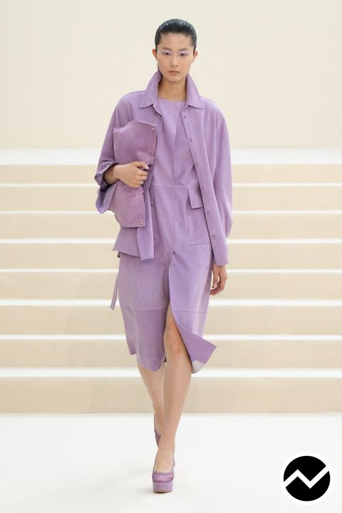 Akris, SS27 womenswear, Lavender, look 7
