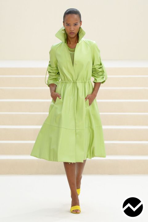 Akris, SS27 womenswear, Lime, look 47