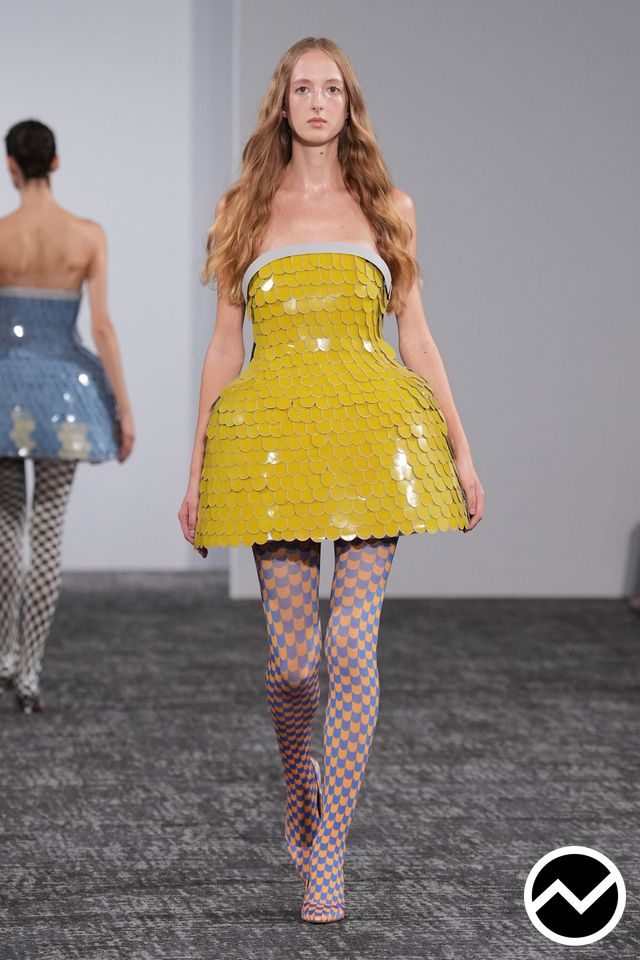 Anrealage, SS27 womenswear, Mustard, look 29