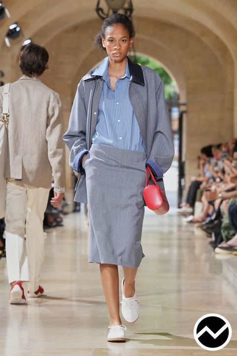 Auralee, SS27 womenswear, Side Pocket Skirts, look 12