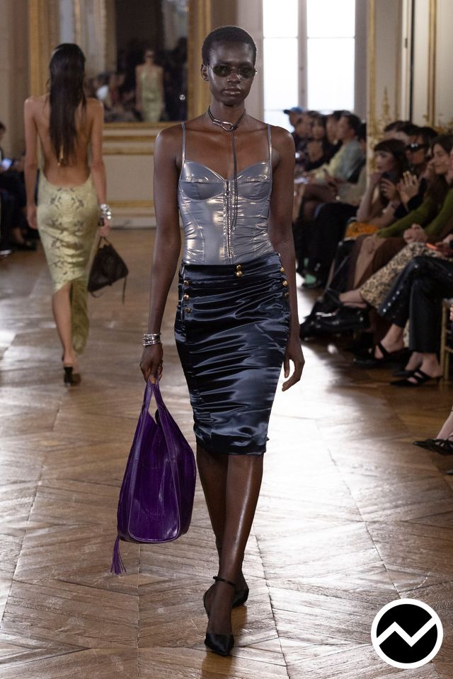 Balmain, SS27 womenswear, Metallic, look 22