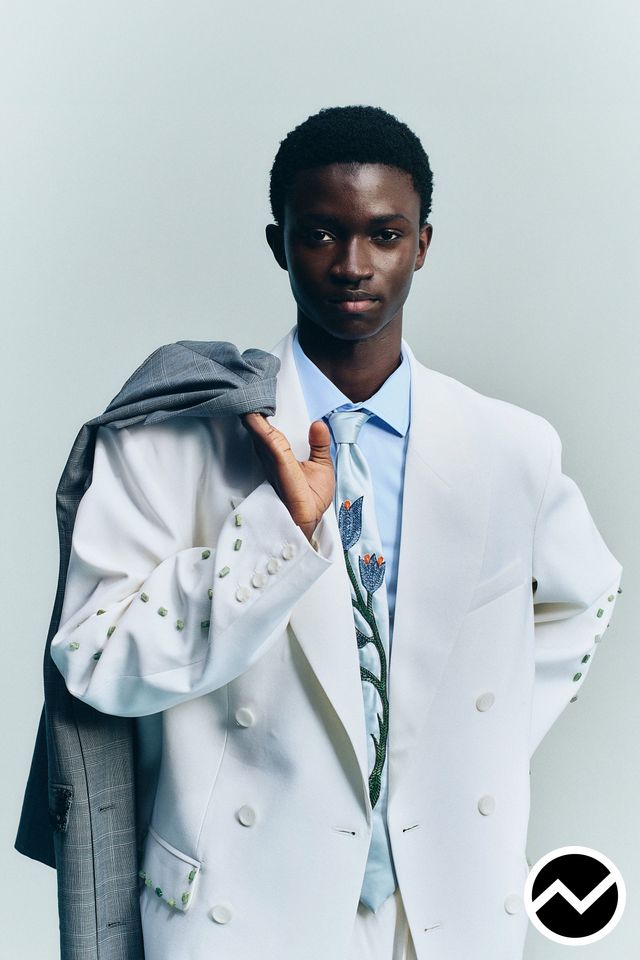 Bluemarble, SS27 menswear, Double Breasted Jacket, look 5