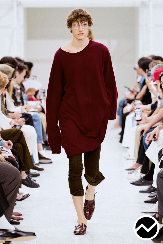 Celine, SS27 menswear, Burgundy, look 32