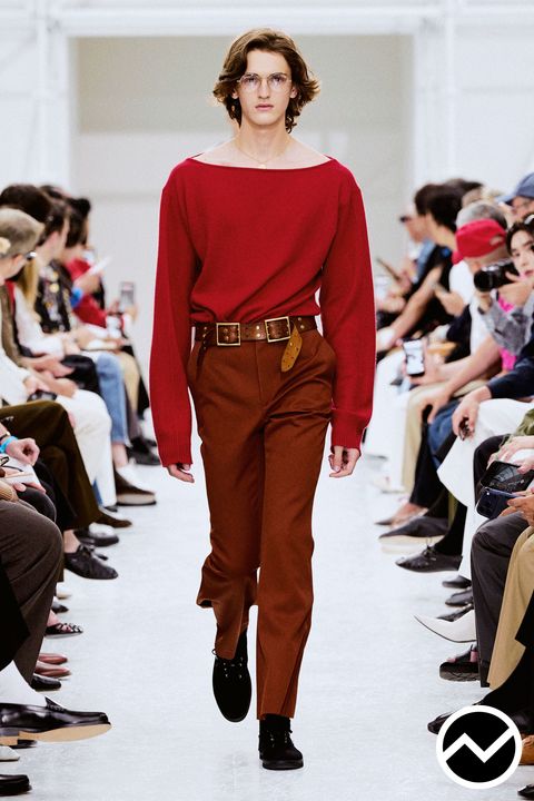 Celine, SS27 menswear, Brick Red, look 34