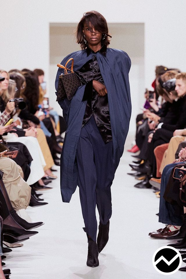 Celine, SS27 womenswear, Cape Sleeve Coat, look 48