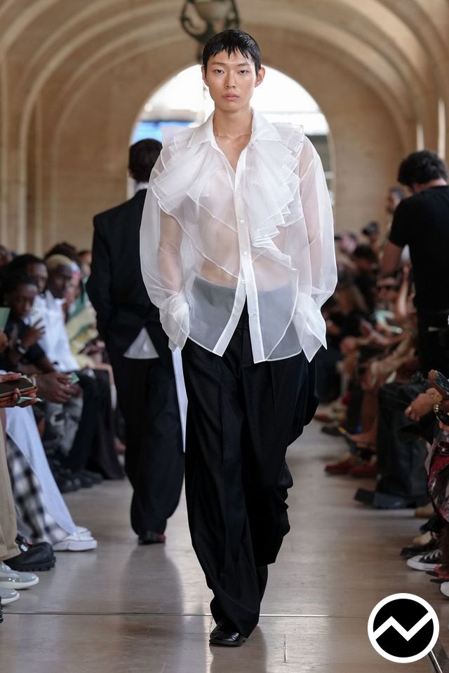 Feng Chen Wang, SS27 menswear, Organza, look 39