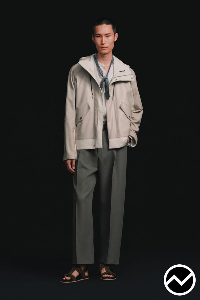 Hermès, SS27 menswear, Almond, look 3