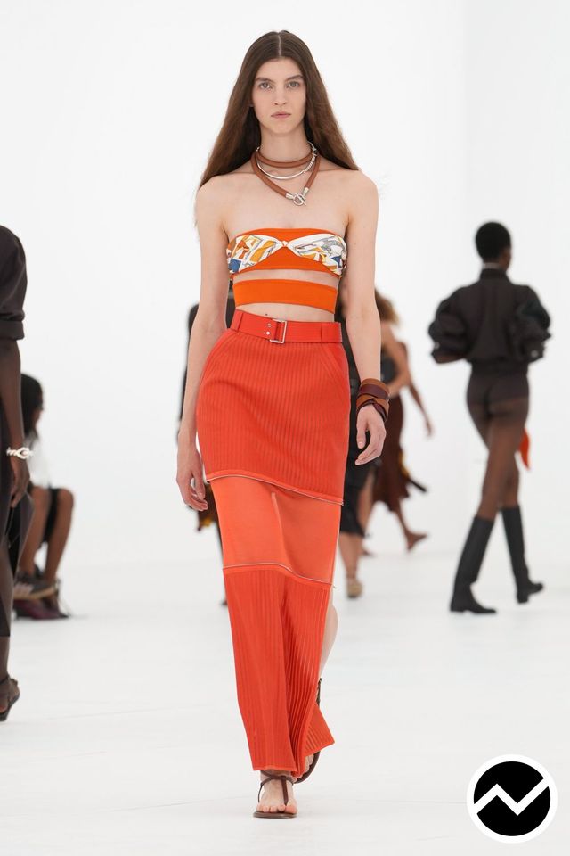 Hermès, SS27 womenswear, Knife Skirts, look 54