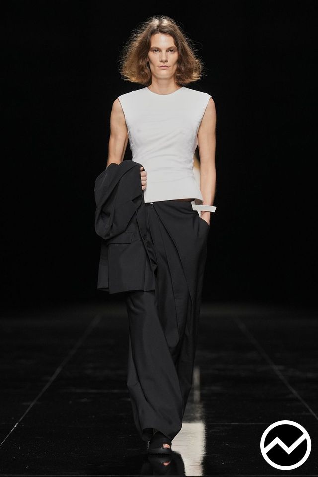 Issey Miyake, SS27 womenswear, Asymmetric Hem Top, look 5