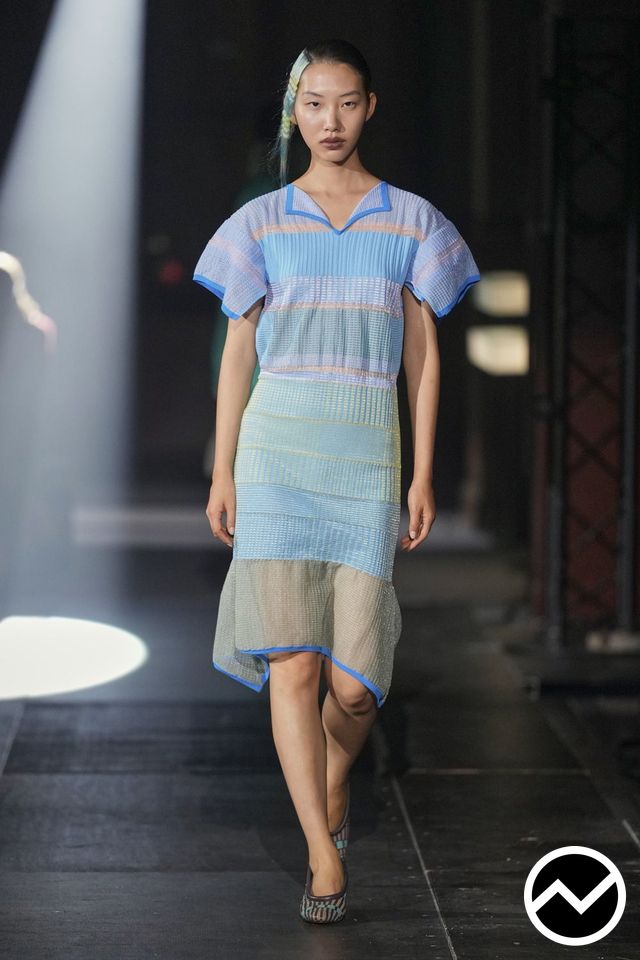 Kiko Kostadinov, SS27 womenswear, Powder Blue, look 20