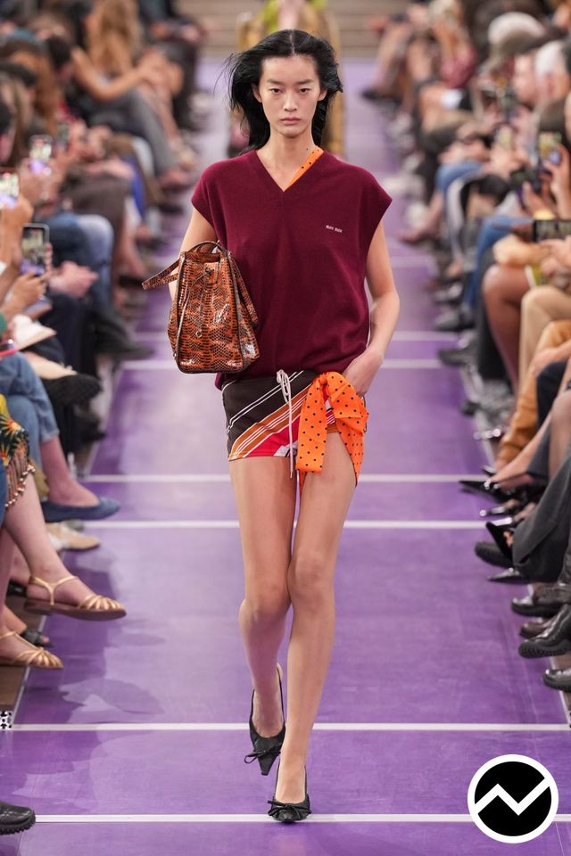 Miu Miu, SS27 womenswear, Burgundy, look 13