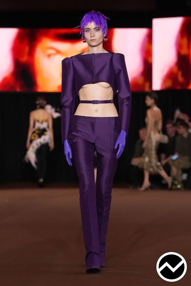 Mugler, SS27 womenswear, Deep Purple, look 37