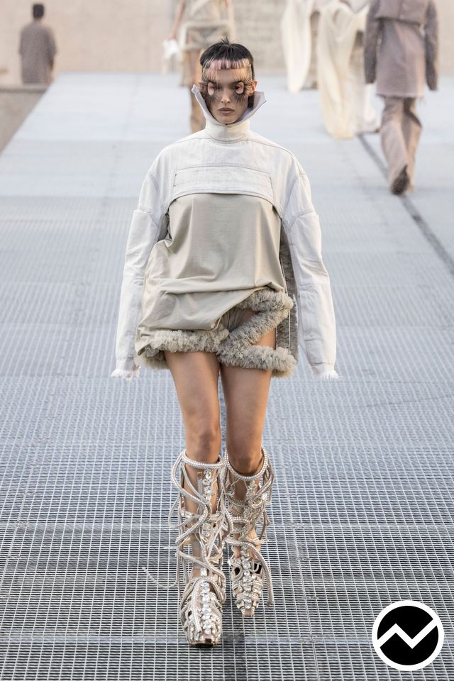 Rick Owens, SS27 womenswear, Frayed Shorts, look 40