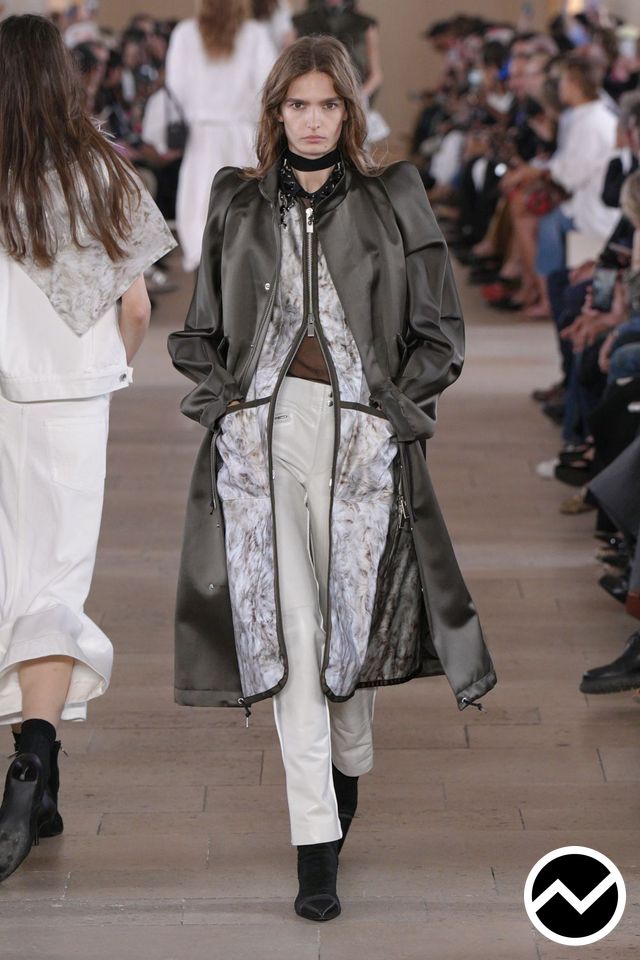Sacai, SS27 womenswear, Funnel Coat, look 17