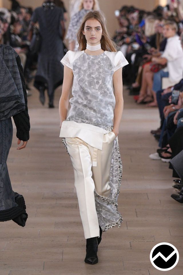 Sacai, SS27 womenswear, Longline Blouse, look 33