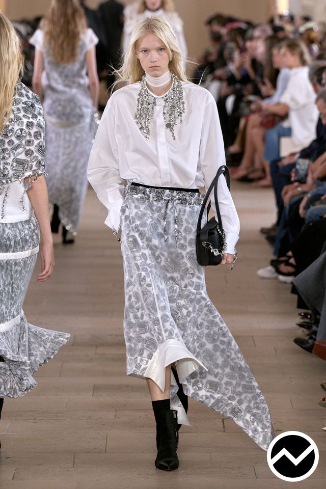 Sacai, SS27 womenswear, A-Line Skirts, look 35