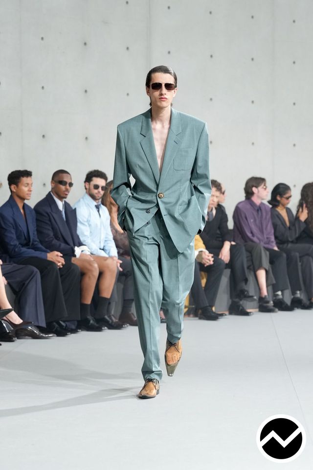 Saint Laurent, SS27 menswear, Turquoise, look 6