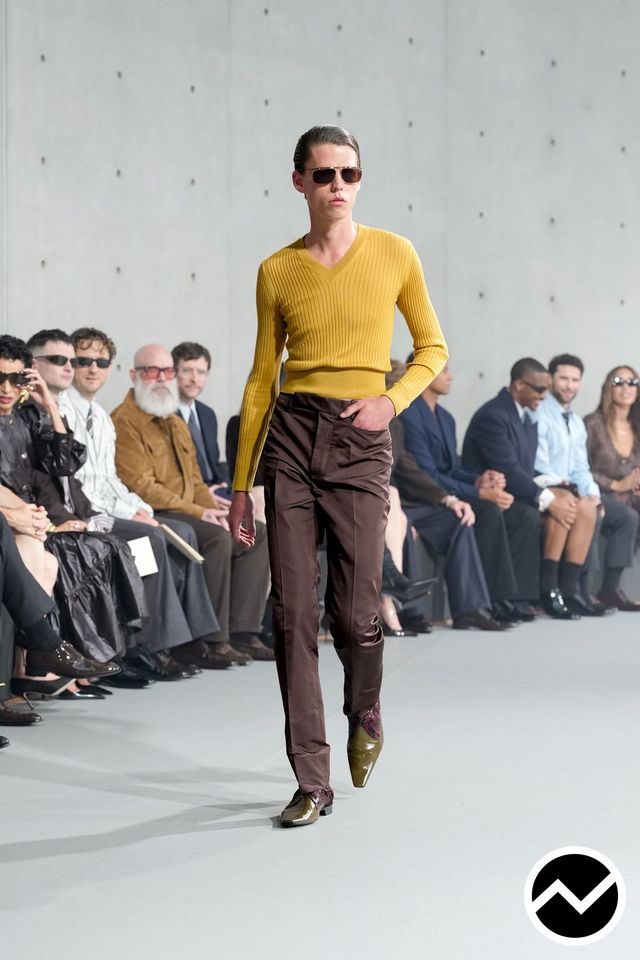 Saint Laurent, SS27 menswear, Mustard, look 17