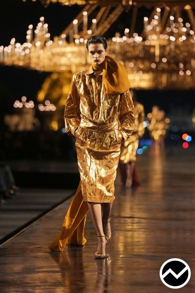Saint Laurent, SS27 womenswear, Metallic, look 4