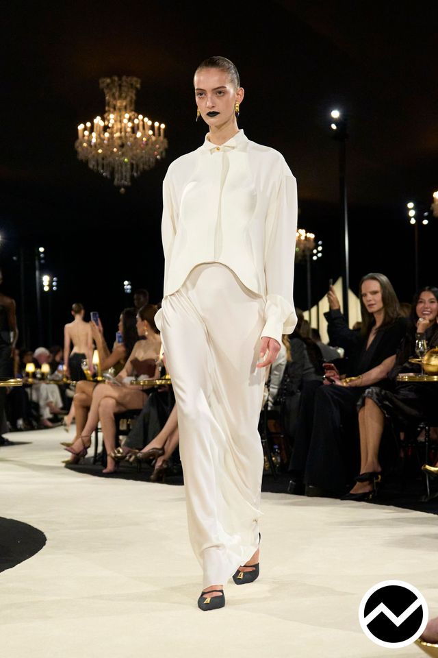 Schiaparelli, SS27 womenswear, Extra Long Sleeve Shirts, look 9