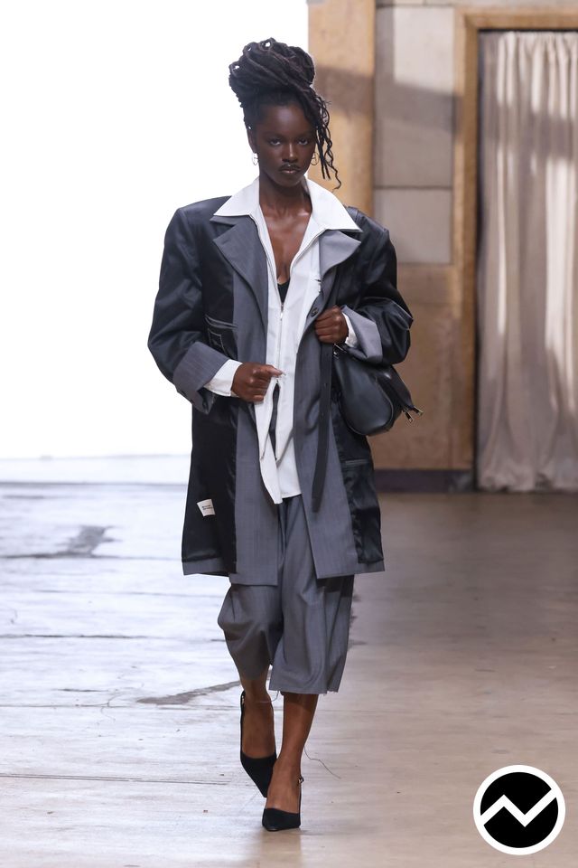 Telfar, SS27 womenswear, Longline Jacket, look 10