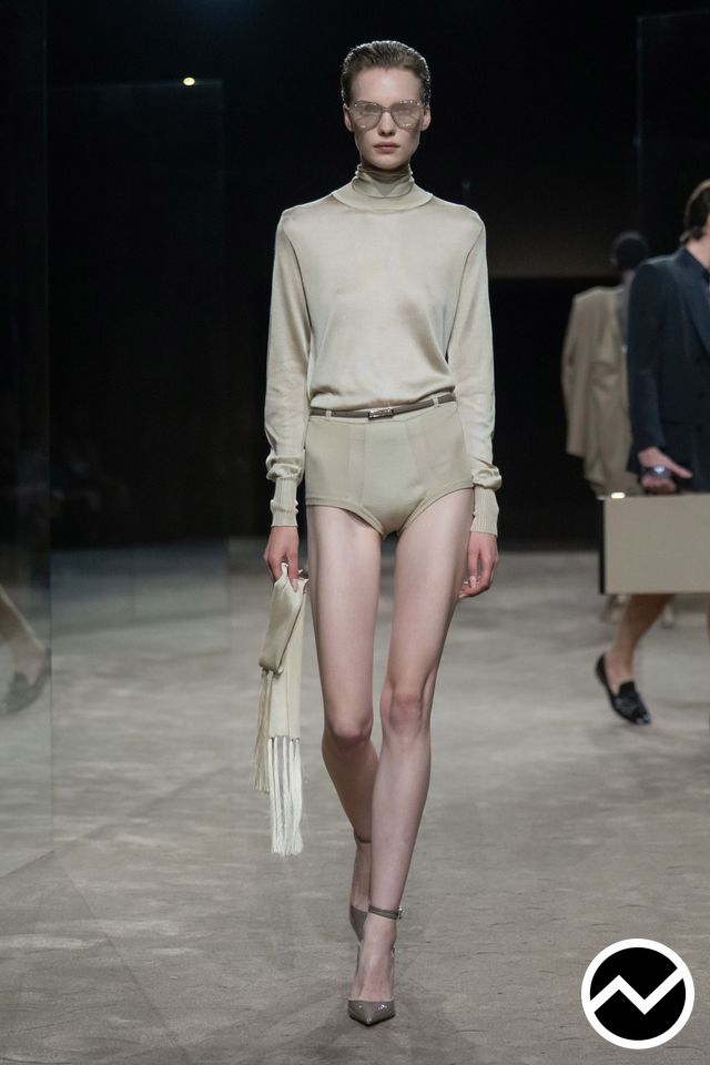 Tom Ford, SS27 womenswear, Ecru, look 36