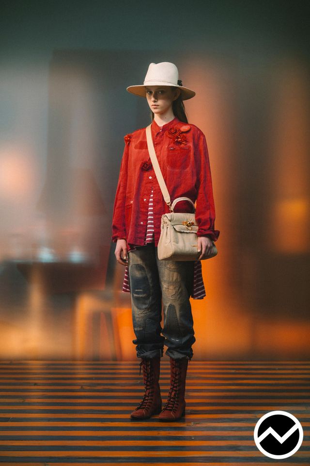 Undercover, SS27 womenswear, Full Length Jeans, look 9