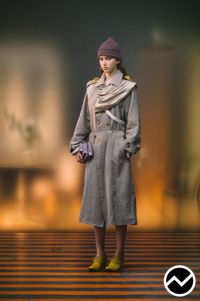 Undercover, SS27 womenswear, Double Breasted Coat, look 28