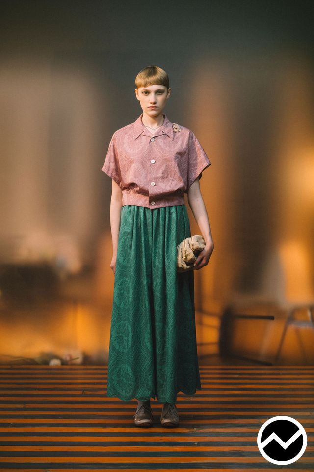 Undercover, SS27 womenswear, Pine Green, look 37