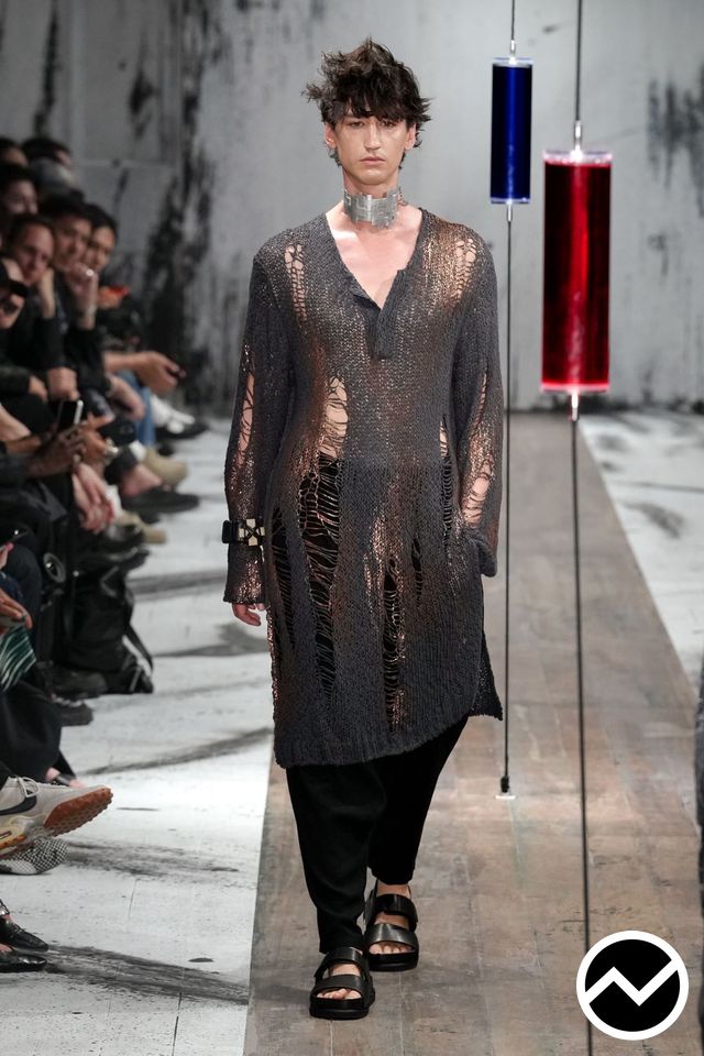 Yohji Yamamoto, SS27 menswear, V Neck Sweater, look 28