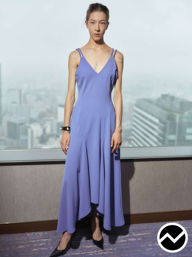Akikoaoki, SS27 womenswear, Asymmetric Hem Dress, look 8