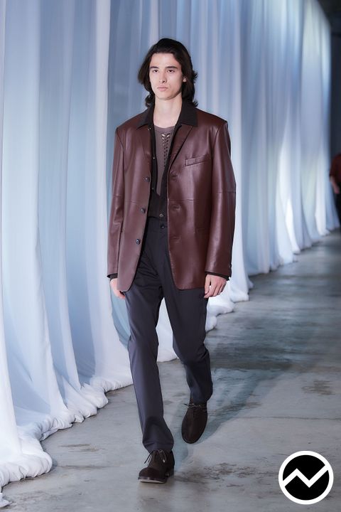 Attachment, SS27 menswear, Leather, look 21