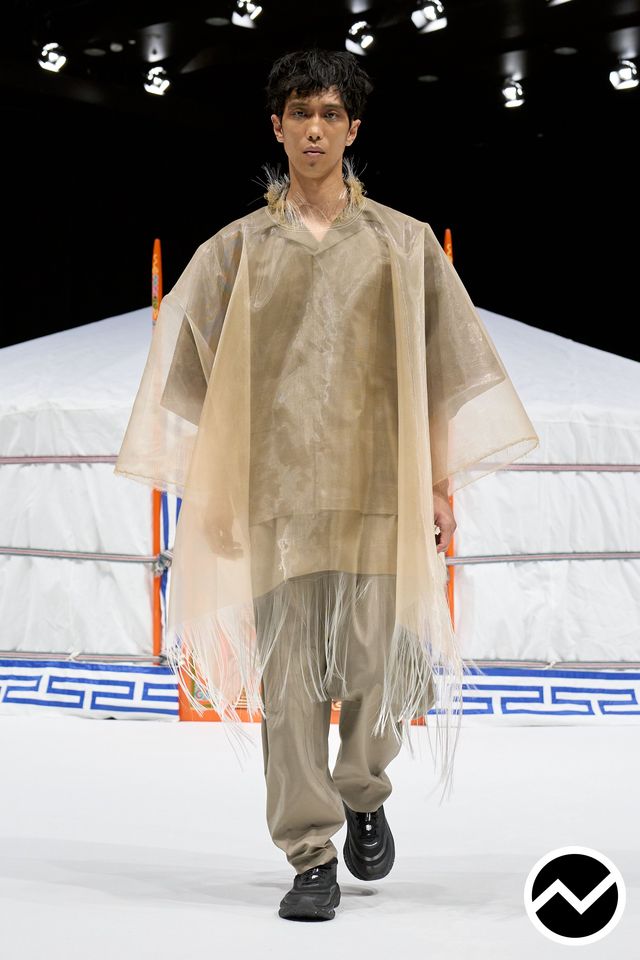 Yoshiokubo, SS27 menswear, Organza, look 40